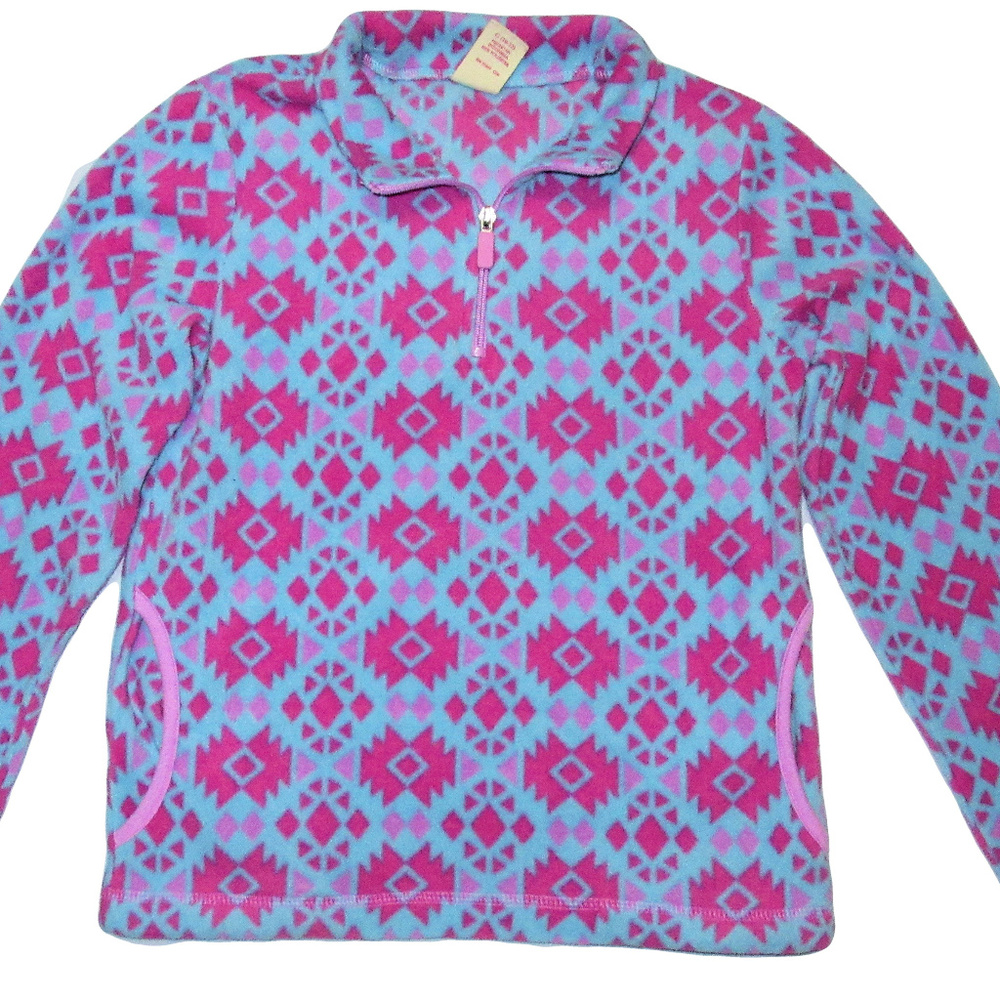 Girls Quarter Zip Fleece Jacket (Size 10/12)